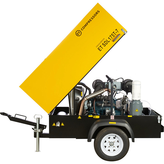 Дизельный винтовой компрессор ET-Compressors ET SDL 175T-7 на шасси Дизельный винтовой компрессор ET-Compressors ET SDL 175T-7 на шасси